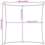 vidaXL Voile d'ombrage 160 g/m² carré gris clair 5x5 m PEHD