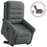 vidaXL Fauteuil inclinable électrique gris foncé tissu