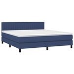 vidaXL Sommier à lattes de lit avec matelas Bleu 160x200 cm Tissu