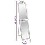 vidaXL Miroir sur pied Argenté 40x160 cm