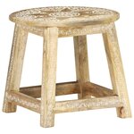 vidaXL Tabouret peint à la main 38x38x35 cm Bois de manguier solide