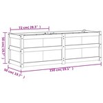 vidaXL Jardinière blanc 150x50x50 cm bois massif de pin