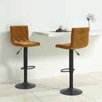 vidaXL Tabourets de bar lot de 2 marron velours