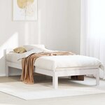 vidaXL Cadre de lit sans matelas blanc 80x200 cm bois massif de pin