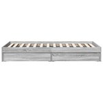 vidaXL Cadre de lit avec tiroirs sans matelas sonoma gris 75x190 cm