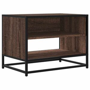 vidaXL Meuble TV chêne marron 61x40x46 cm bois d'ingénierie et métal