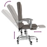 vidaXL Fauteuil de massage inclinable de bureau Taupe Tissu