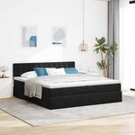 VidaXL Cadre de lit ottoman avec matelas noir 200x200cm velours