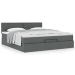VidaXL Cadre de lit ottoman avec matelas gris foncé 160x200cm tissu
