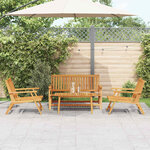 vidaXL Ensemble de repas extérieur 4 Pièces Marron Bois d'acacia massif