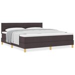 vidaXL Lit boxspring avec matelas Marron foncé 180 x 200 cm tissu