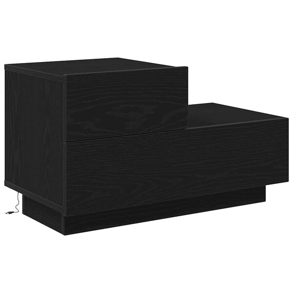 vidaXL Table de chevet Chêne noir 70 x 36 x 40.5 cm Bois d'ingénierie