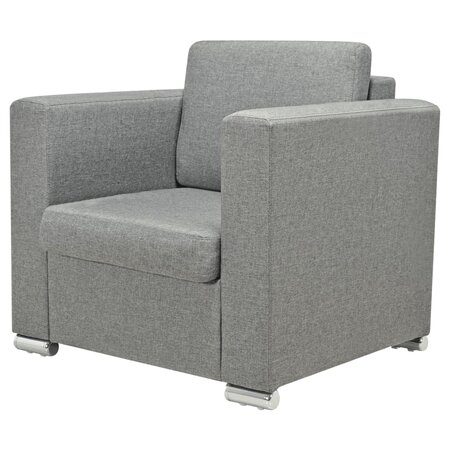 vidaXL Fauteuil Gris clair Tissu