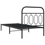 vidaXL Cadre de lit métal avec tête de lit noir 90x200 cm