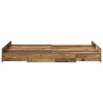 vidaXL Cadre de lit avec rangement Bois Ancien 120 x 190 cm
