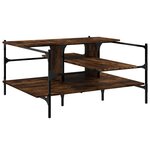 vidaXL Table basse chêne fumé 100x100x48 5 cm bois d'ingénierie