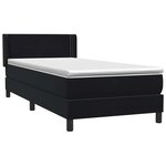 vidaXL Sommier à lattes de lit avec matelas noir 80x220 cm velours