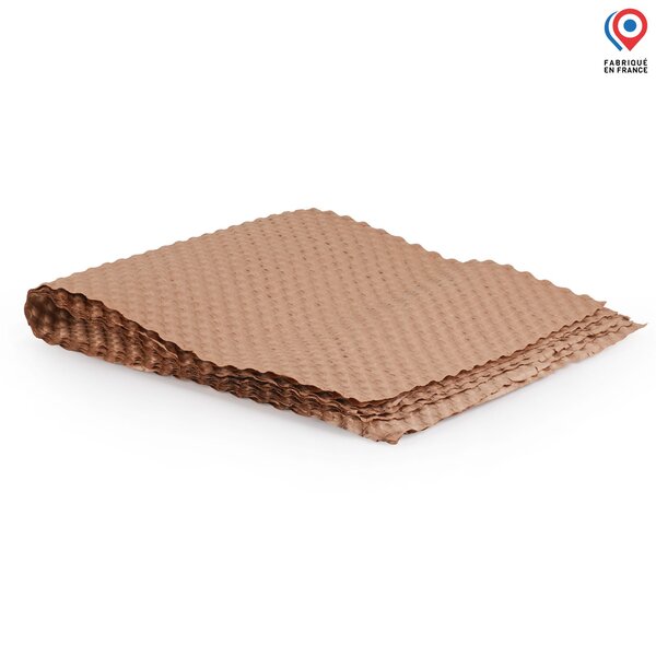 Lot de 50 Feuilles de Papier Bulle Kraft Biodégradable (0 5m x 1m - BioBul)