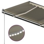vidaXL Auvent automatique capteur de vent et LED 4x3 5 m Crème
