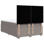 vidaXL Sommier à lattes de lit avec matelas Taupe 140x190 cm Tissu