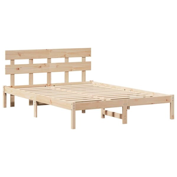 vidaXL Cadre de lit Marron 160 x 200 cm Bois de pin massif