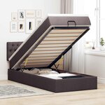 vidaXL Lit ottoman avec matelas et LED marron foncé 90x200 cm tissu