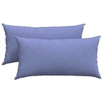 vidaXL Coussins de canapé 2 Pièces Bleu 80 x 40 cm tissu