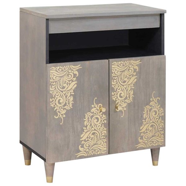 vidaXL Buffet Gris et or 60 x 33 x 75 cm Bois de mangue massif