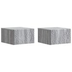 vidaXL Table d'appoint murale 2 Pièces Sonoma gris 34 5 x 33 x 20 cm