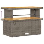Set de canapé de jardin 14 pièces avec coussins Gris Poly Rotin Acacia