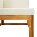 vidaXL Canapé d'angle sectionnel et coussin blanc crème Bois d'acacia