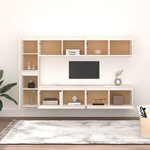 vidaXL Meubles TV 6 Pièces Blanc Bois massif de pin