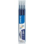 FriXion, recharge pour stylo à encre gel, pointe moyenne de 0,7 mm, couleurs d'encre assorties : noir, bleu (paquet 3 unités)