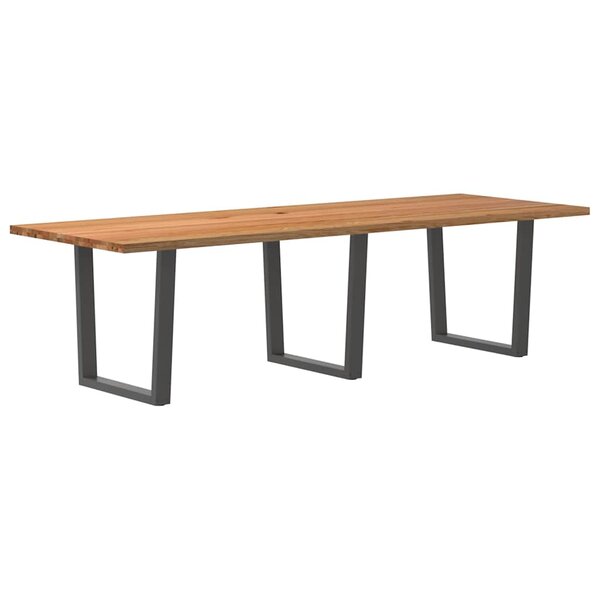vidaXL Table à manger avec bord naturel 280x100x74cm bois massif chêne