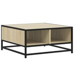 vidaXL Table basse chêne sonoma 60 5x60 5x30cm bois d'ingénierie/métal