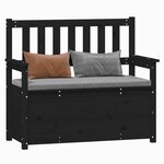 vidaXL Banc Noir 112 5x51 5x96 5 cm Bois de pin massif