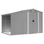 vidaXL Abri de jardin gris 277x192 5x179 cm acier galvanisé