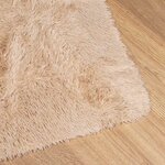 vidaXL Tapis shaggy à poils longs NAVARRA beige 120x120 cm polyester