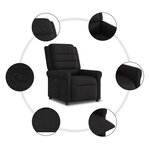 vidaXL Fauteuil inclinable Noir Tissu