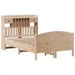 vidaXL Lit bibliothèque sans matelas 135x190 cm bois de pin massif