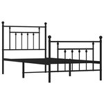 vidaXL Cadre de lit métal sans matelas avec pied de lit noir 90x200 cm