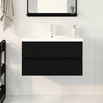 vidaXL Cabinet de lavabo Chêne noir 80 x 39 x 62 cm Bois d'ingénierie