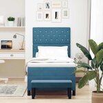 vidaXL Lit à ressorts avec matelas Bleu foncé 90 x 200 cm Velours