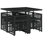 vidaXL Ensemble à manger de jardin 9Pièces coussins noir résine tressée