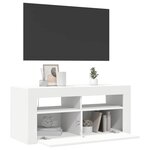 vidaXL Meuble TV avec lumières LED blanc 90x35x40 cm