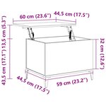 vidaXL Table basse Noir 60x44 5x45 cm Bois d'ingénierie