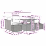 vidaXL Ensemble de canapé de jardin 7 pièces avec coussins Gris en poly rotin