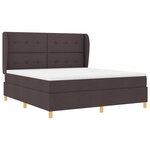 Lit à ressort vidaXL avec matelas marron foncé 180x200 cm en tissu