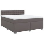 vidaXL Sommier à lattes de lit avec matelas Gris 180x200 cm Similicuir