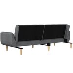 vidaXL Canapé-lit à 2 places avec deux oreillers gris clair tissu